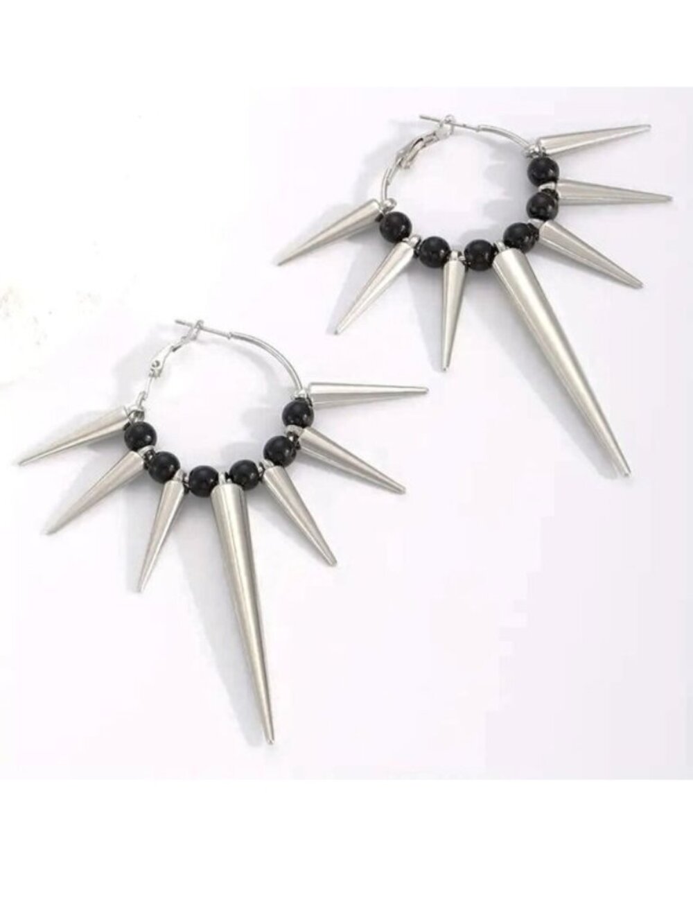 Spike Earrings Goth Emo Scene Retro Unisex Unique Rave Stylish Edgy Tribal Bold - Picture 2 of 6